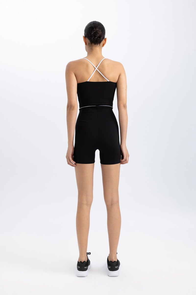 DeFacto Black Woman DeFactoFit Thin Strap Jumpsuit Casual - Image 5